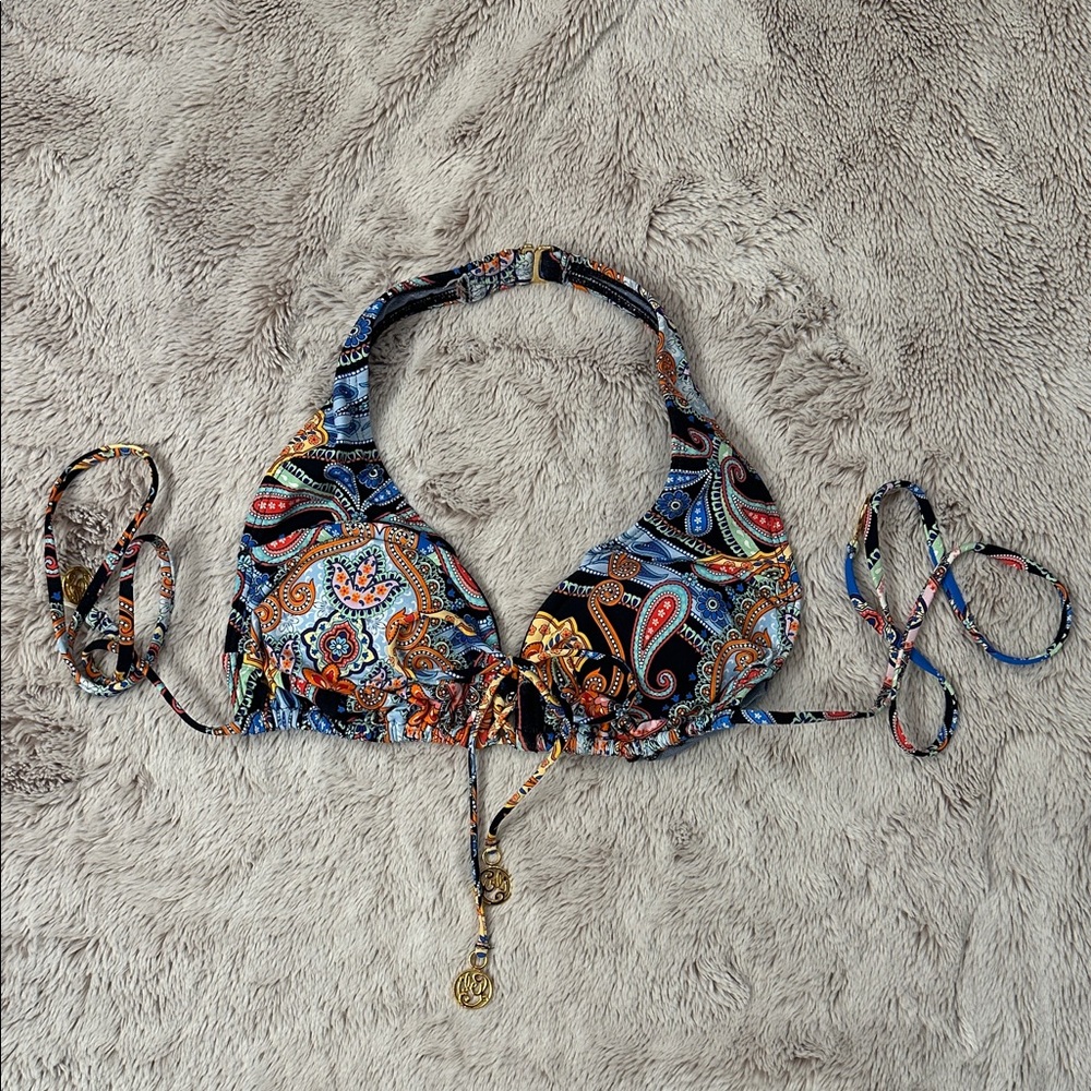 Luli Fama Multicolor Paisley Bikini Top